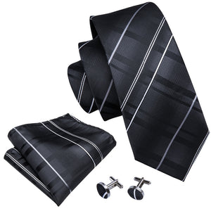 Fifty Shades of Black Striped Tie Set
