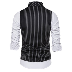 Black O.G. Double Breasted Pin Striped Vest