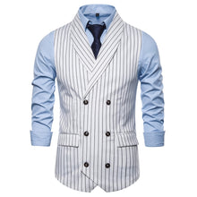 Load image into Gallery viewer, White O.G. Double Breasted Pin Striped Vest