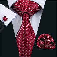 Load image into Gallery viewer, Red Geometric Tie Set