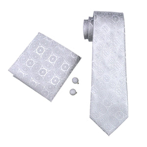 Platinum Floral Tie Set