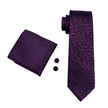 Load image into Gallery viewer, Purple Marble Geometric Tie Set