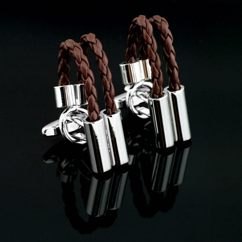 Brown Braided Rope Cufflinks