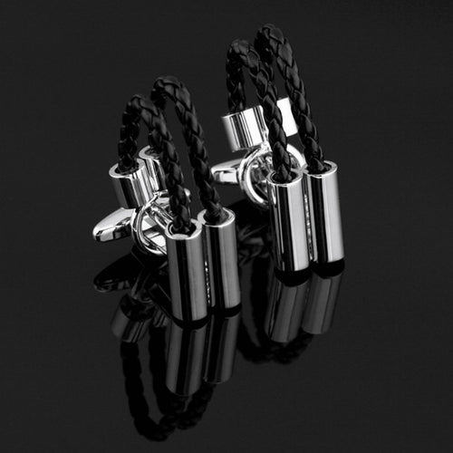 Black Braided Rope Cufflinks