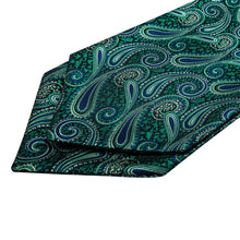 Load image into Gallery viewer, Blue and Green Paisley Ascot Set